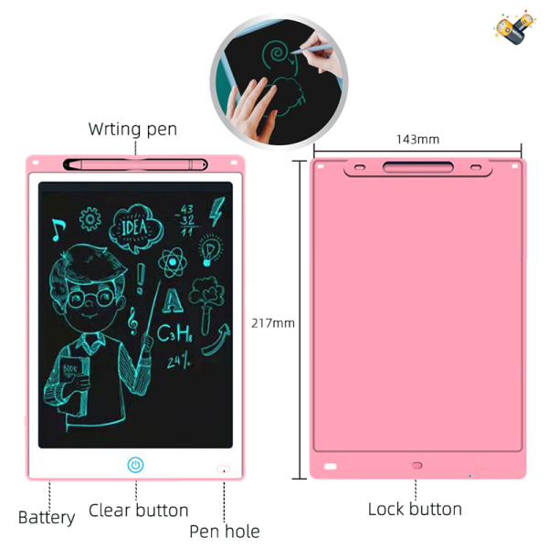 8.5 inch monochrome LCD writing board with screen lock